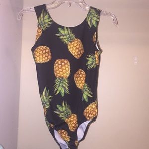 forever 21 girls pineapple bodysuit